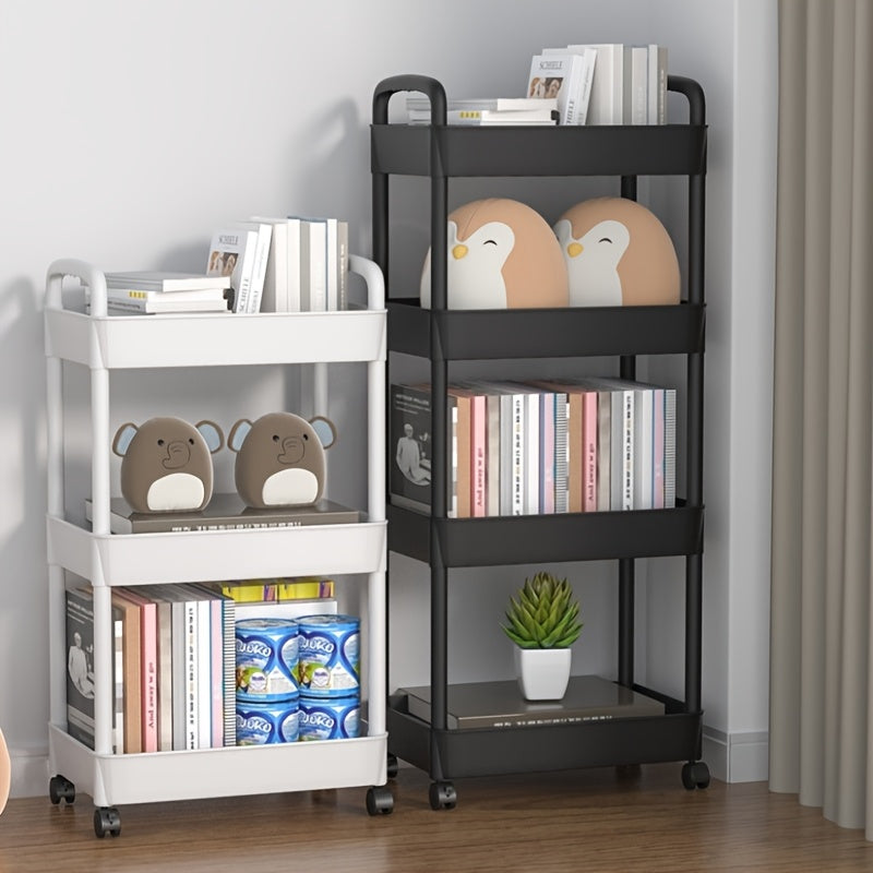 Carro de utilidad con ruedas de plástico, organizador, con múltiples niveles, sin ensamblaje