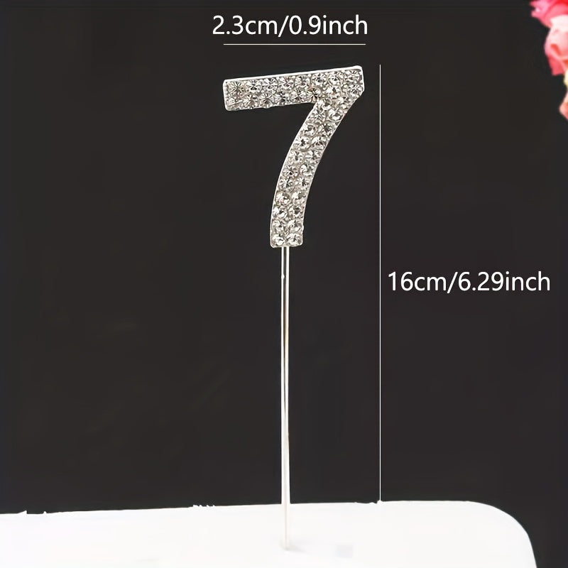 Gold or Silver Rhinestone Cake Topper for Birthdays Weddings and Showers