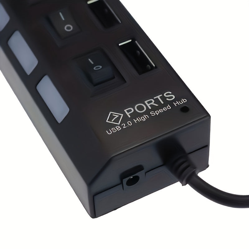 4-Port USB 2.0 Hub with Independent Switches for Tablets and PCs