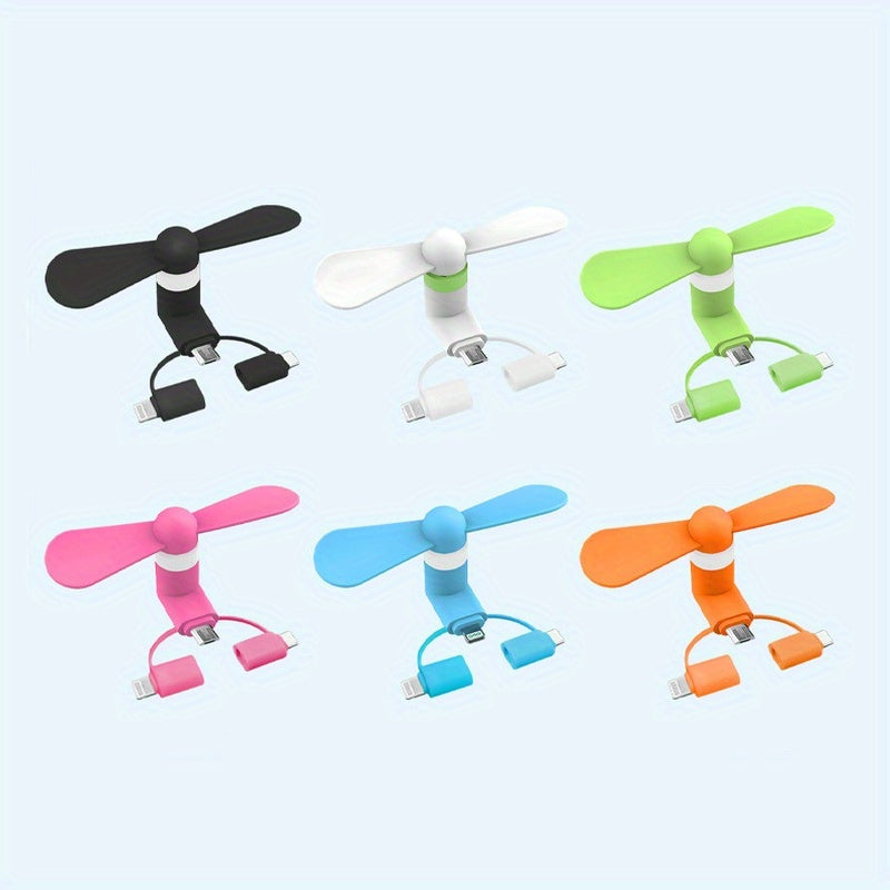Mini USB Fans and 3-in-1 Phone Fan Set Portable Flexible Cooling Fans for Mobile Devices and Laptops
