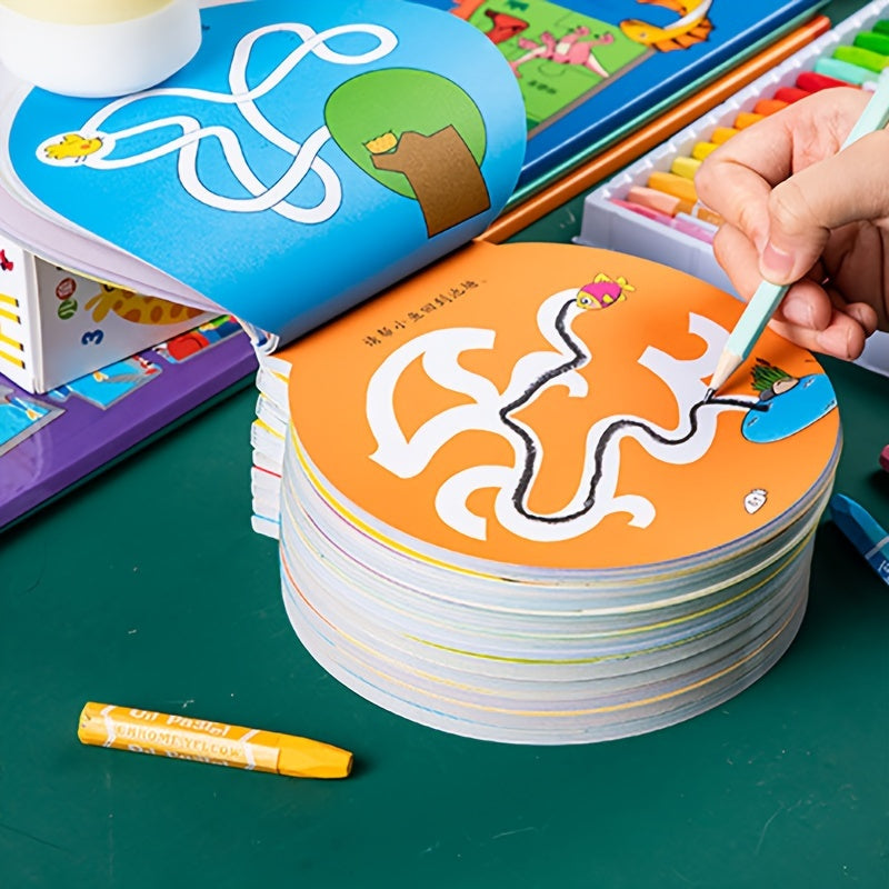 Coloring Book for 2-6 Year Olds with Animals and Portable Painting Supplies Pink