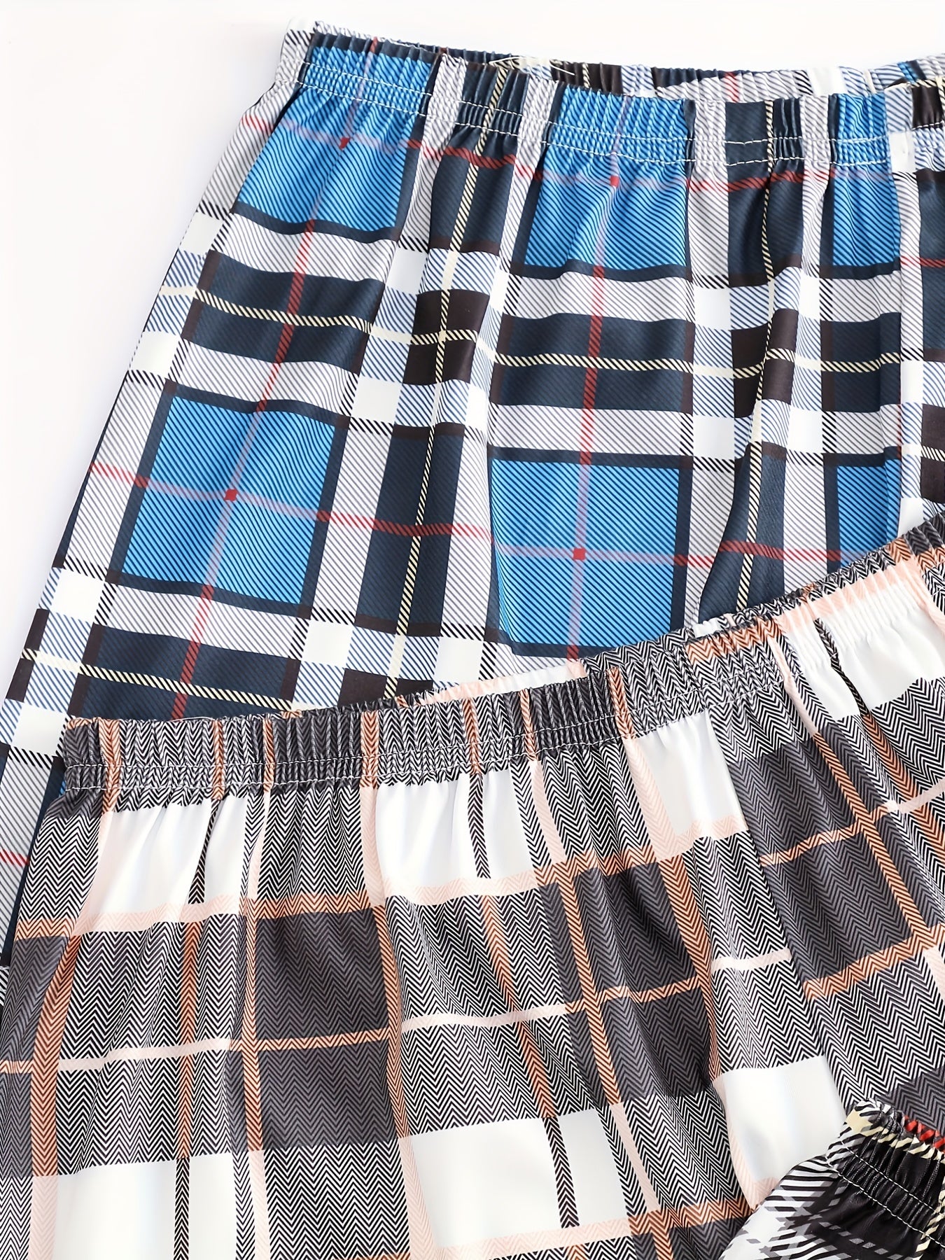 Women's Plaid Lounge Shorts with Elastic Waist for Sleepwear and Loungewear