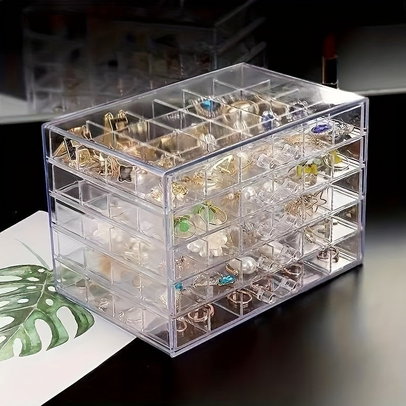 Acrylic Jewelry Organizer with Drawers for Rings Earrings and Necklaces Spacious Storage