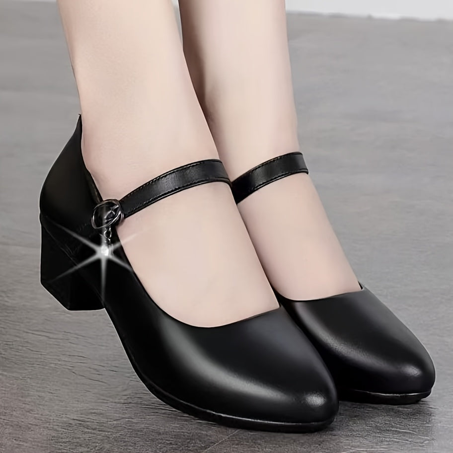 Ayollar uchun qora tormozsiz yostiqlangan ish poyabzali ofis va rasmiy tadbirlar uchun