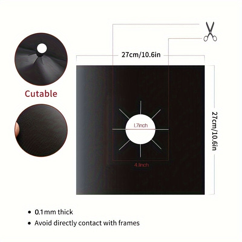 Set of 4 Heat Resistant PTFE Gas Stove Mats for Cleaning and Protection