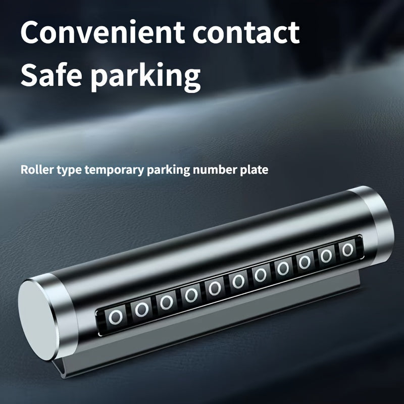 Alloy Car Parking Notification Sign with Adjustable Rolling Digits and Phone Number Plate