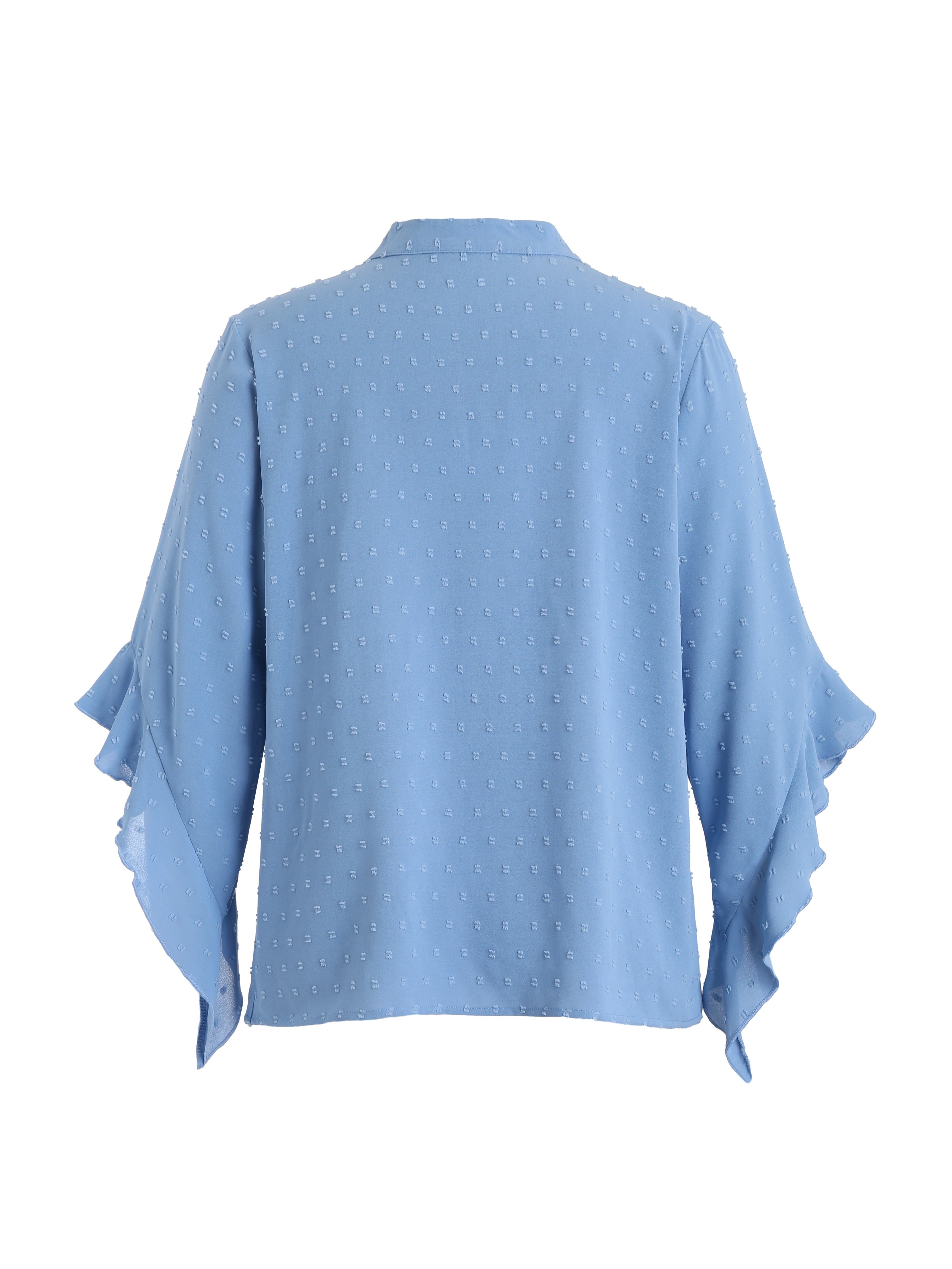 Bej Shveytsariya nuqtali bluz, ruffle bilan bezatilgan, bog'lamali bo'yin, uzun qo'lli, kuz vintage uslub