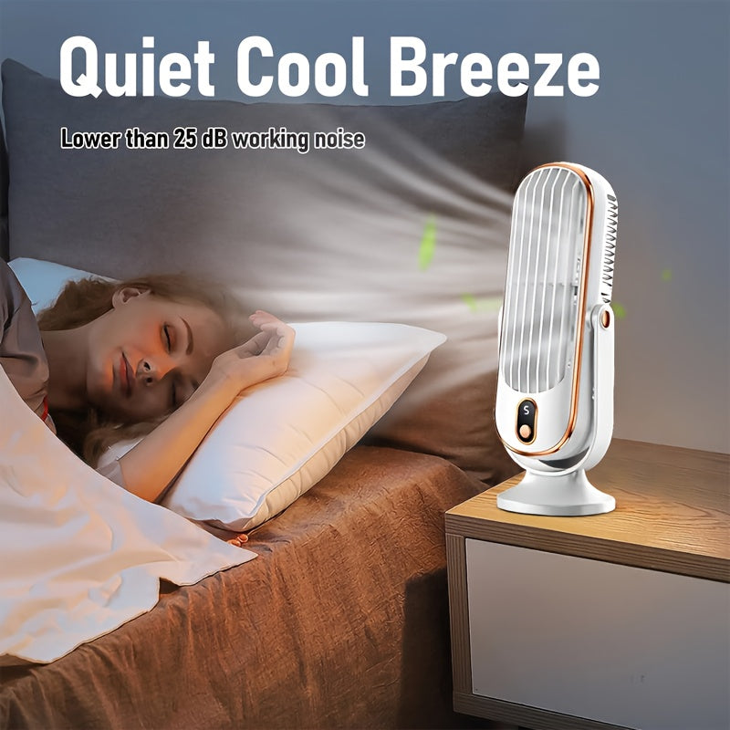 Mini Portable Tower Fan with 5 Speed Settings Rechargeable USB Wireless Indoor Outdoor