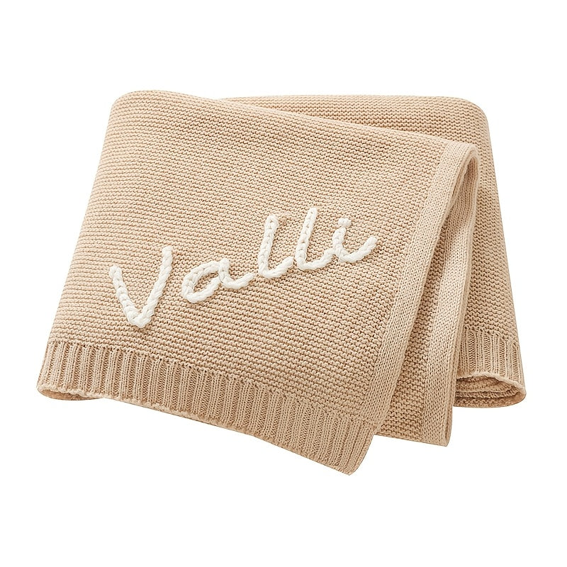 Personalized Name Blanket Soft Acrylic Knit 100x80cm Cozy Gift for All Seasons