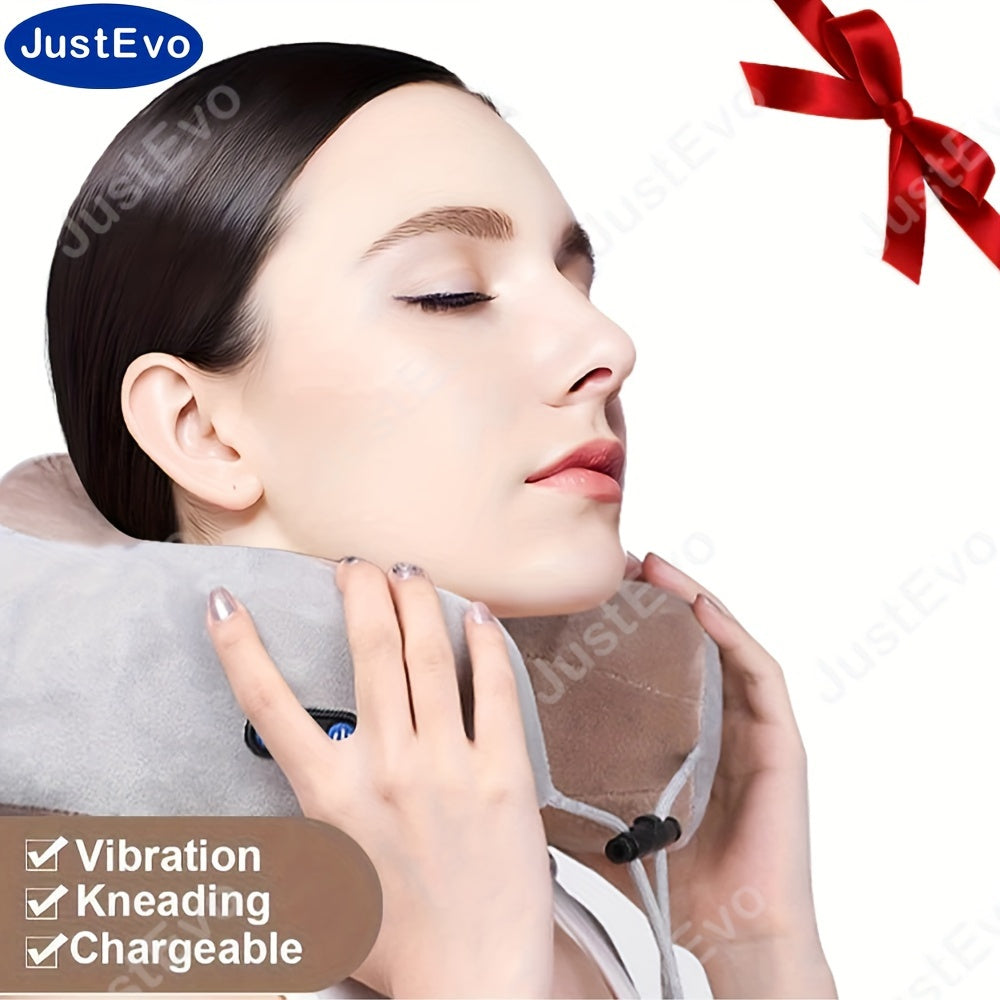 Electric Neck U-Shaped Pillow Massager Rechargeable USB Hypoallergenic for Home Office Travel