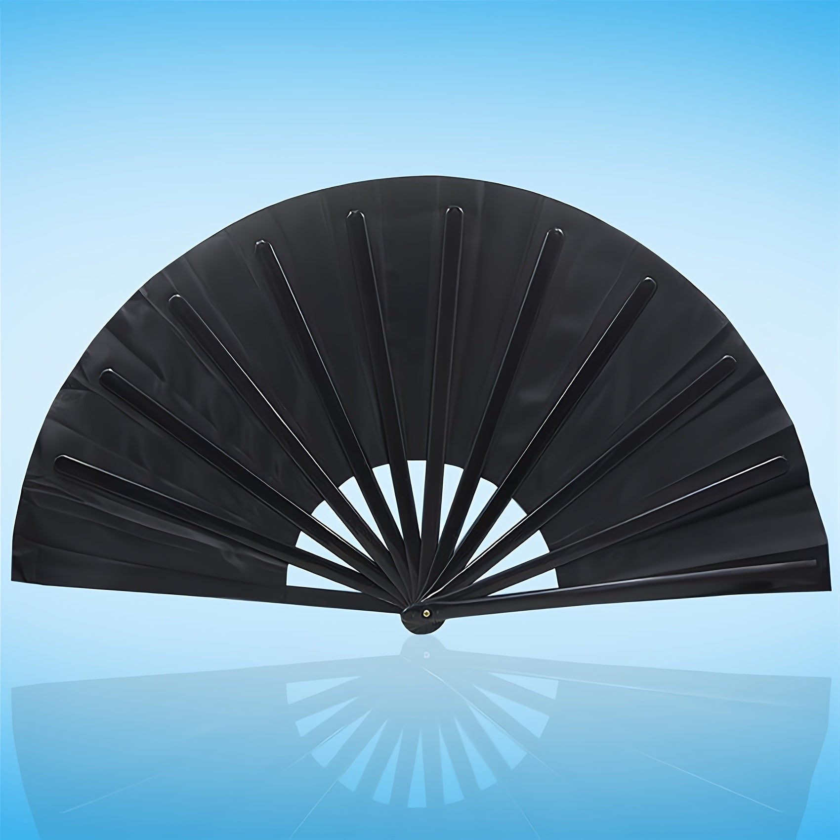 XL Folding Nylon Fan for Chinese Kung Fu Tai Chi Practice Performance Decoration Dance Holiday Party Red Black