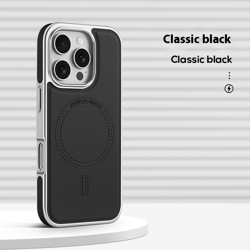 Men Women Faux Leather Phone Case for iPhone 16 Pro Max 15 Pro 16 Plus Drop Protection