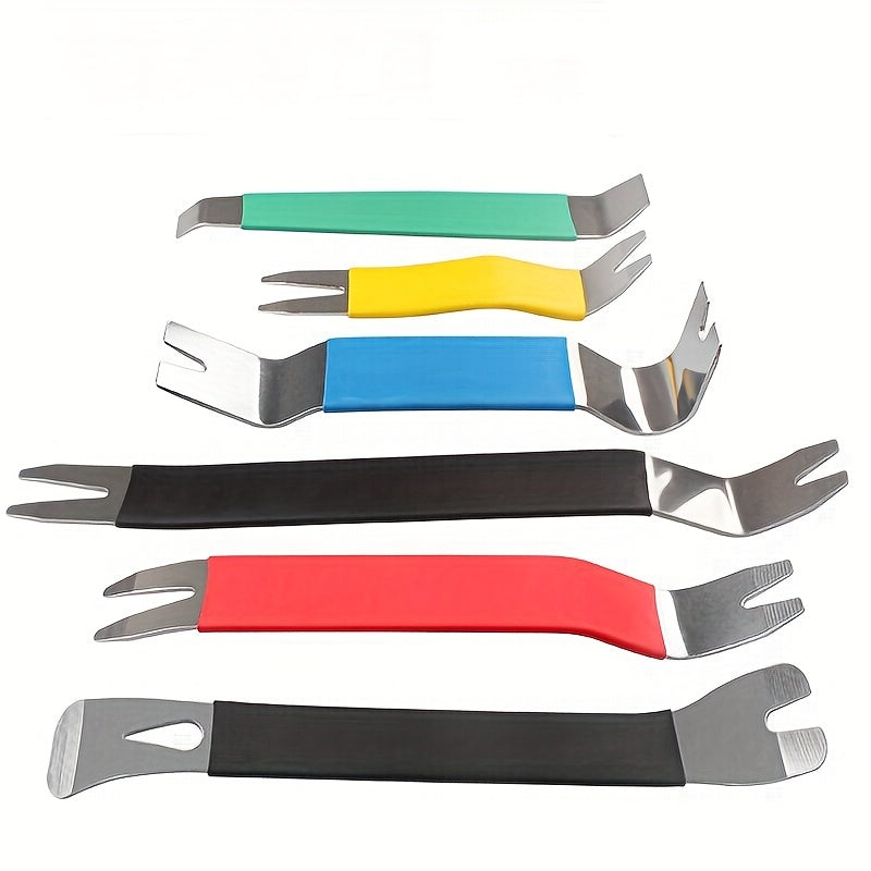 6Pcs Auto Door Trim Removal Tool Set Car Panel Disassembly Metal Pry Kit