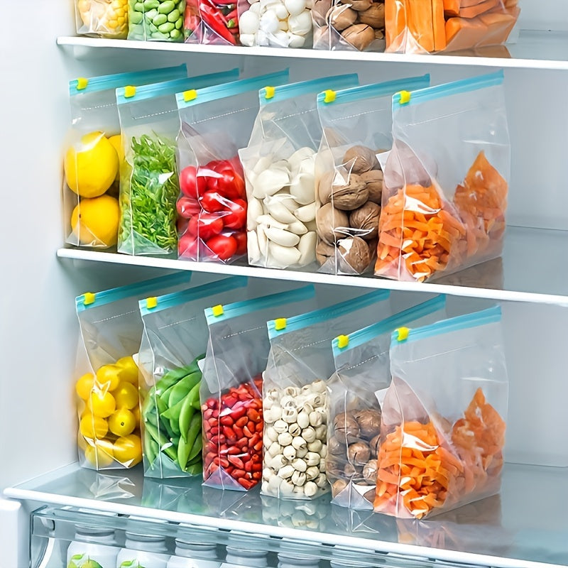 10 ta Qayta Ishlatiladigan Oziq-ovqat Saqlash Sumkalari - Aniq, O'z-o'zidan Mühürlanuvchi Ziplock Pochta Sumkalari Mevalar, Sabzavotlar, Go'shtlar va Donlar uchun - Oshxona Tashkiliy Buyumlari uchun Zaruriy Narsalar