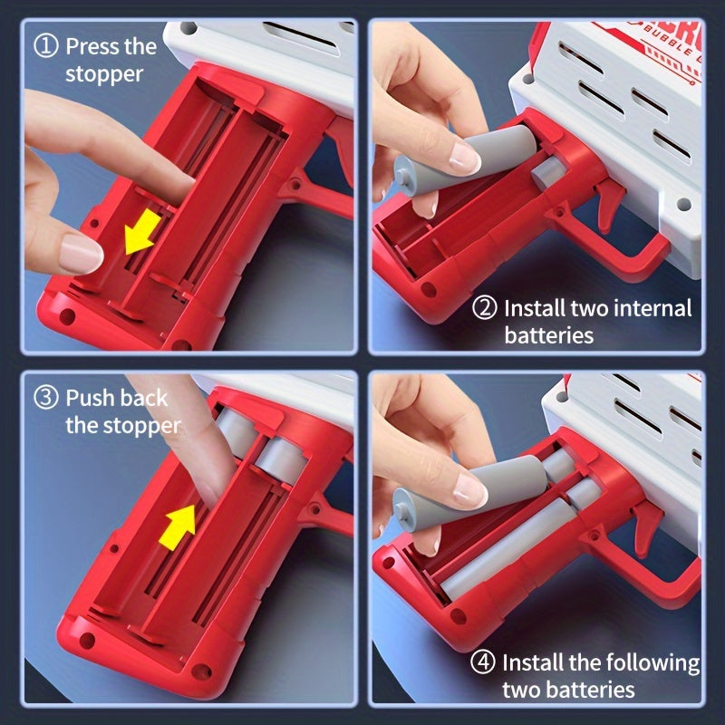 Yozgi partiyalar va tug'ilgan kunlar uchun 40 teshik, rang-barang pufak oqimlari va mexanik uslubga ega portativ elektr pufak quroli o'yinchoq. Batareyalar va pufak eritmasi kiritilmagan. Xavfsiz va qiziqarli.