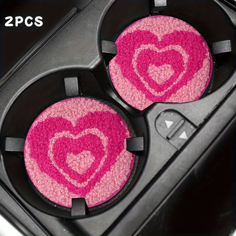 2 Pcs Car Anti Slip Plush Coaster Non Slip Durable Interior Accessories