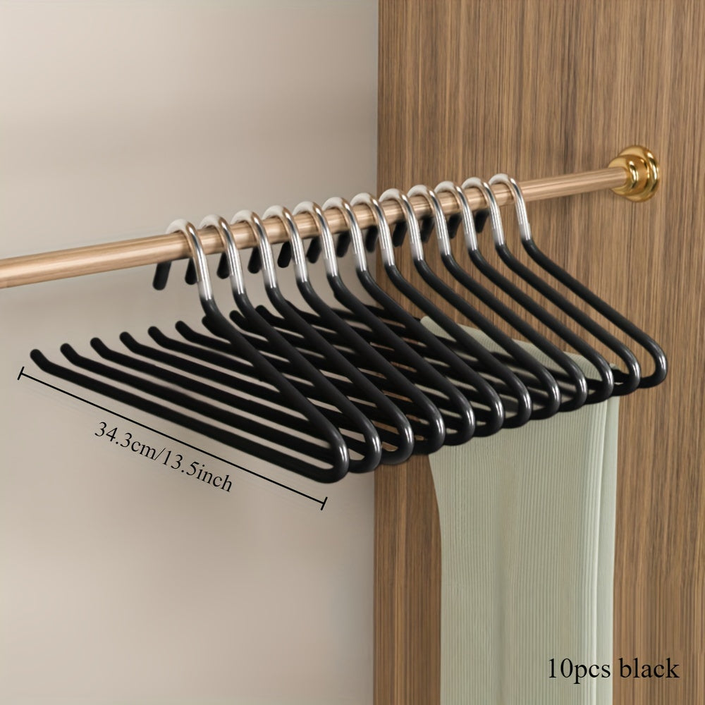 Set of 10 Rainbow Swan Clothes Hangers Non-Slip Space-Saving Stainless Steel