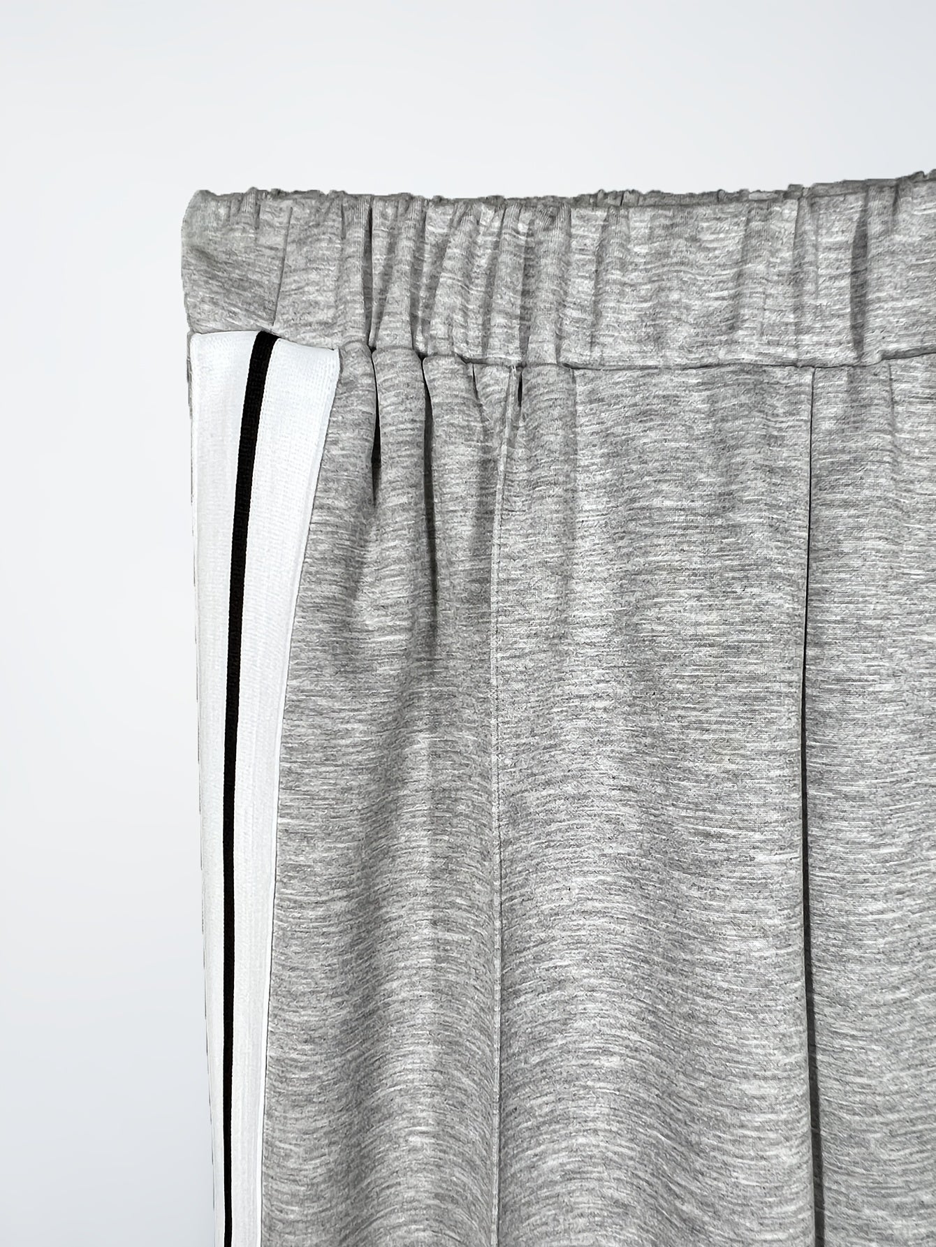 Women's Fall Winter Polyester Knit Suit with Lapel Blazer and Side Stripe Pants