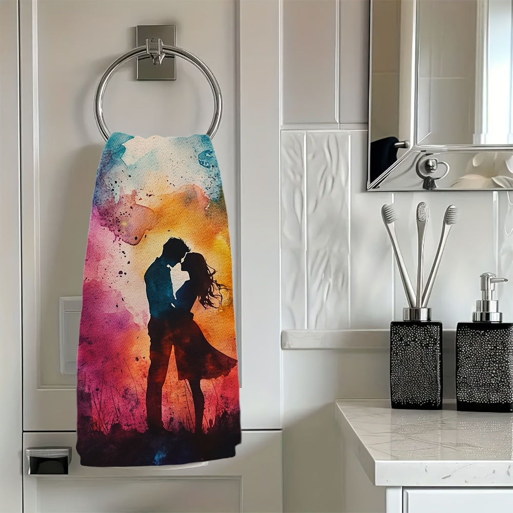 2 ta romantik akvarel oshxona sochiqlari to'plami 40x60cm yuvuvchan yumshoq