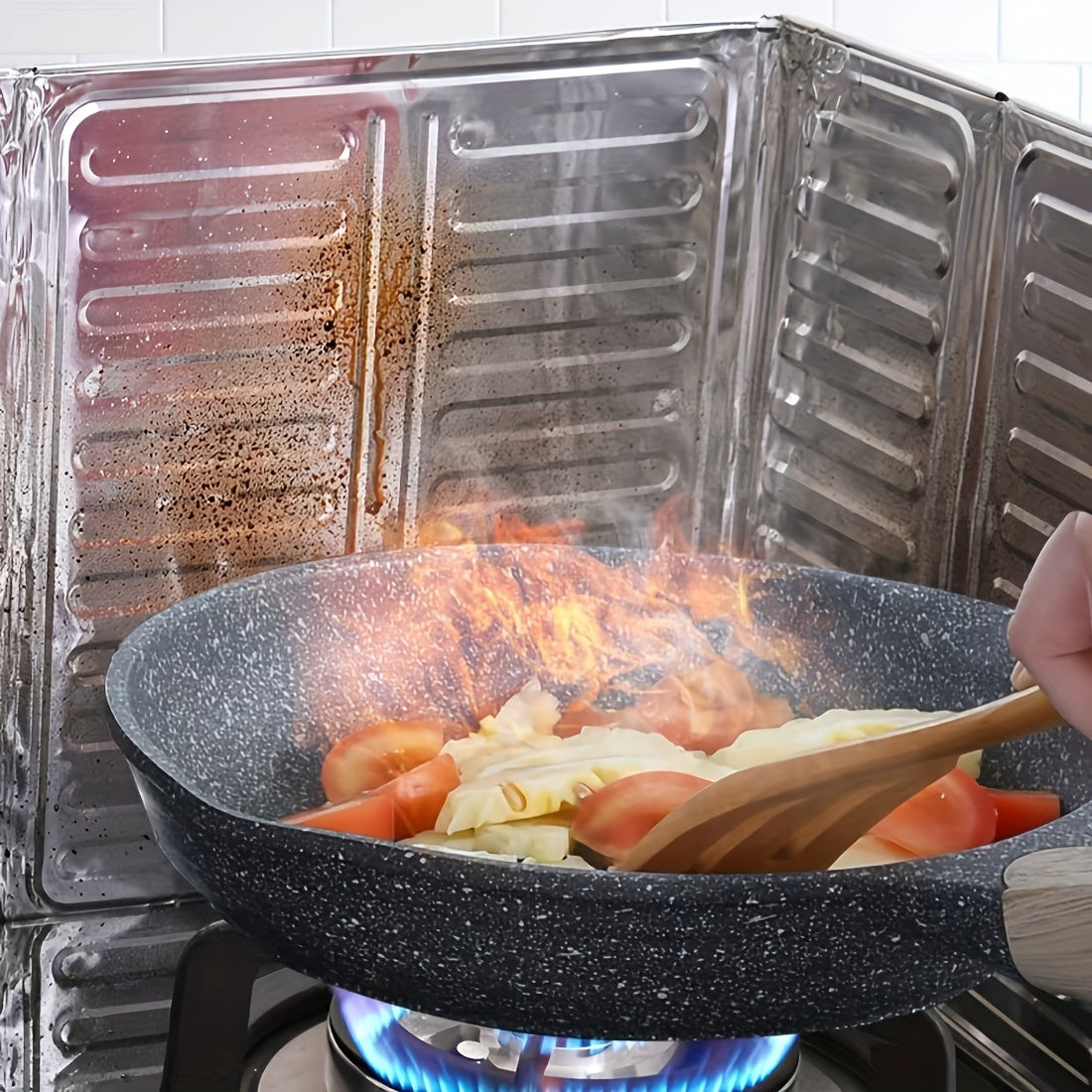 Aluminum Stove Guards Heat Resistant Metal Side Protectors for Kitchen Safety