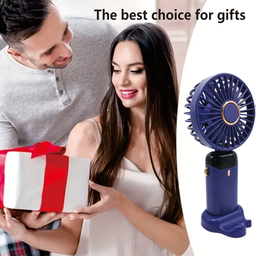 Mini Handheld Fan 5-Speed USB Rechargeable Foldable Portable Cooler Green