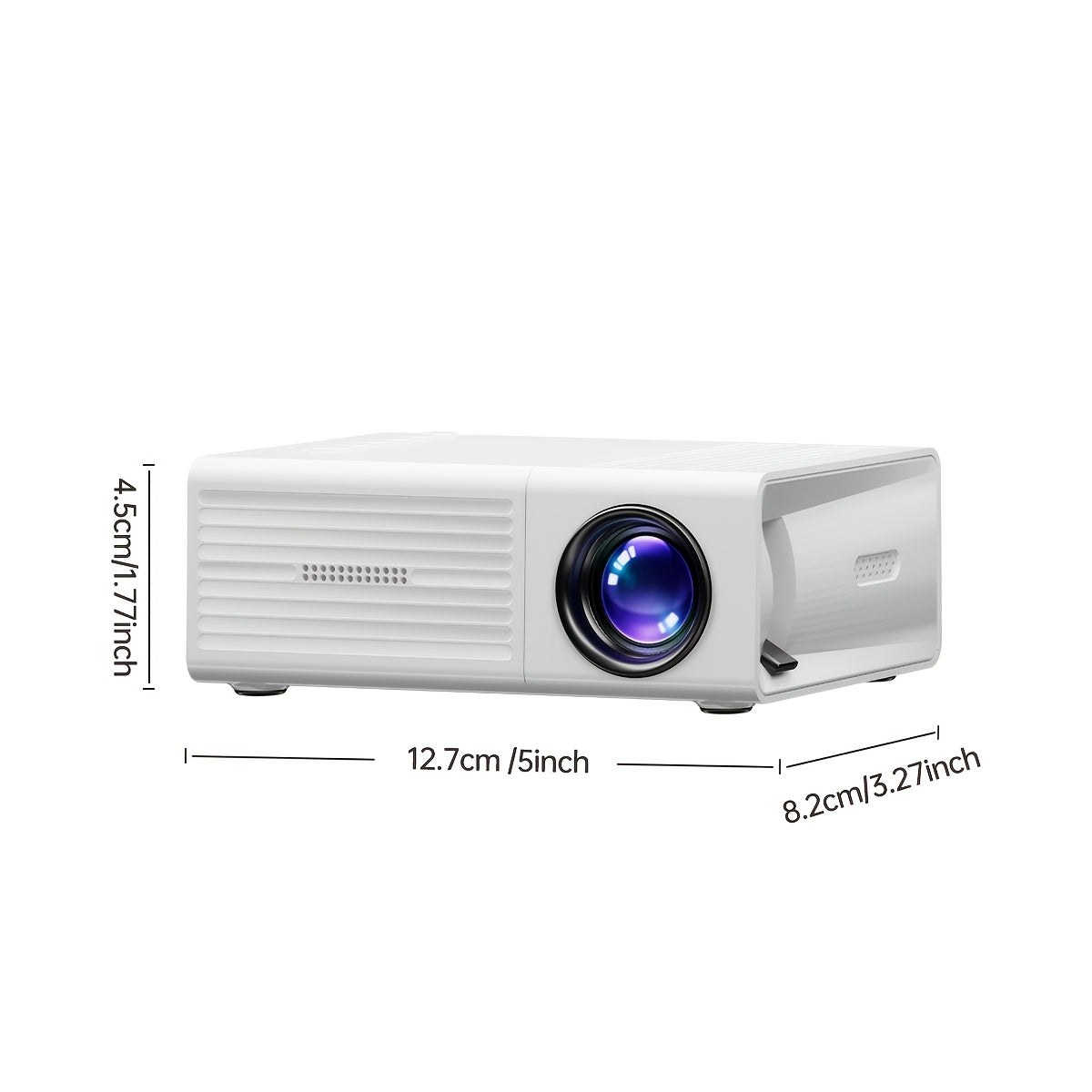 Portable LED Projector with USB, Remote, 4K HD, 203cm Display