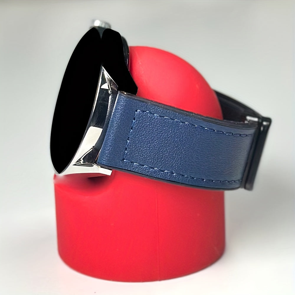 Synthetic Leather Smartwatch Band 20mm 22mm with Foldover Clasp Magnetic Buckle Compatible with Galaxy Watch Active 2 GTR GTS GT3 GT4