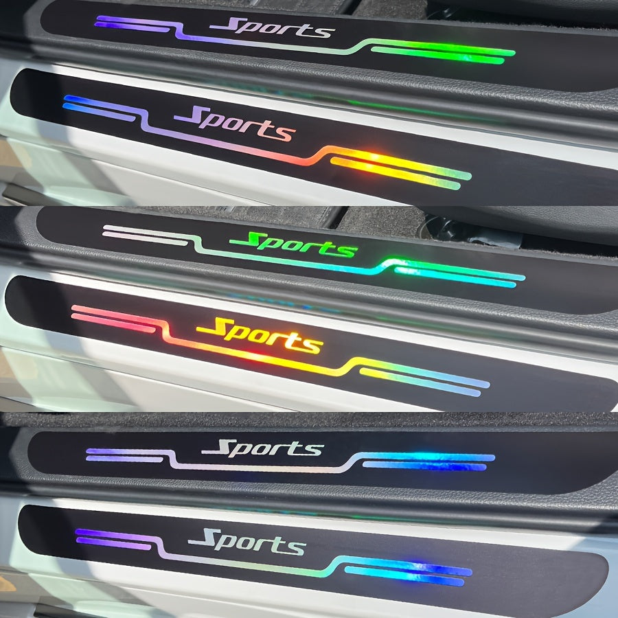 Car Door Sill Protectors 4 Pack Reflective Anti-Scratch Threshold Stickers