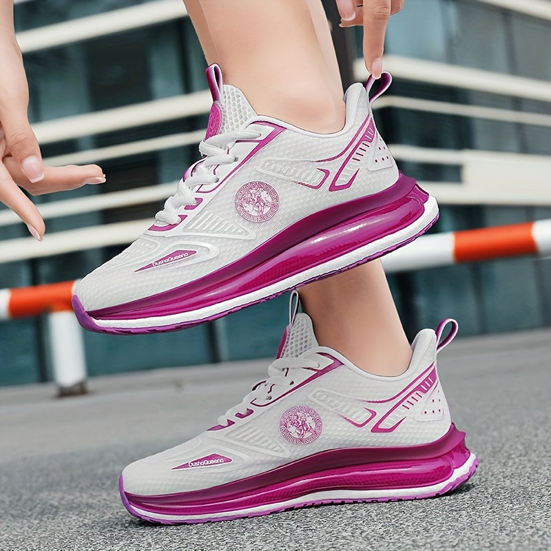 Women's Breathable Running Shoes Lightweight Sneakers Pink Purple Cushioned Sport