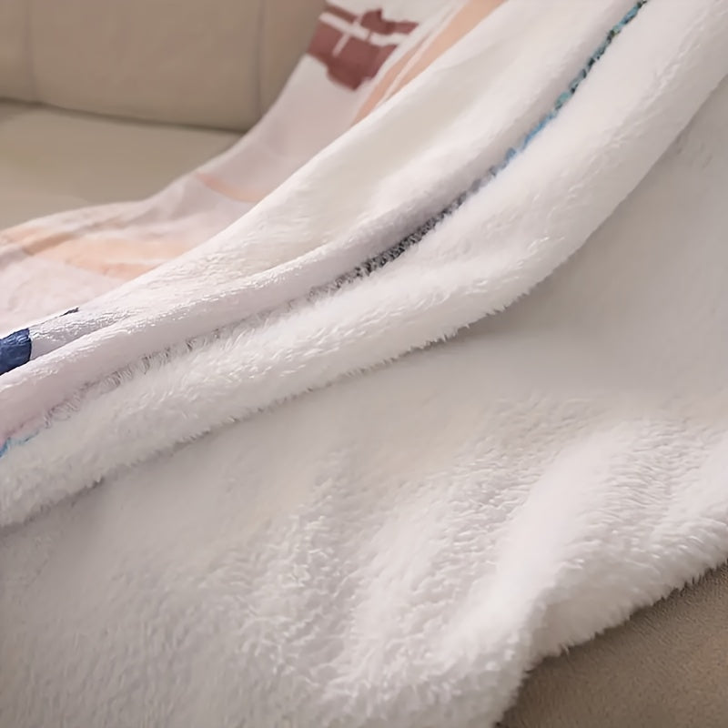 Personalized Sloth Heart Gesture Flannel Fleece Throw Blanket Cozy Skin-Friendly Quilted for Home Office Sofa