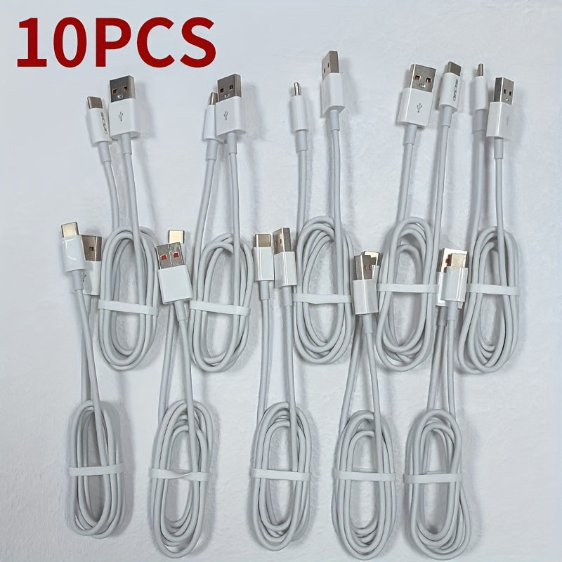10 ta USB Type-C va Micro ma'lumotlar kabellari uchun mobil telefonlar uchun tekis matli