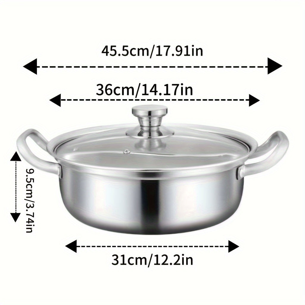 Stainless Steel Chinese Hot Pot Set with Double-Flavor and Magnetic Stove Compatibility