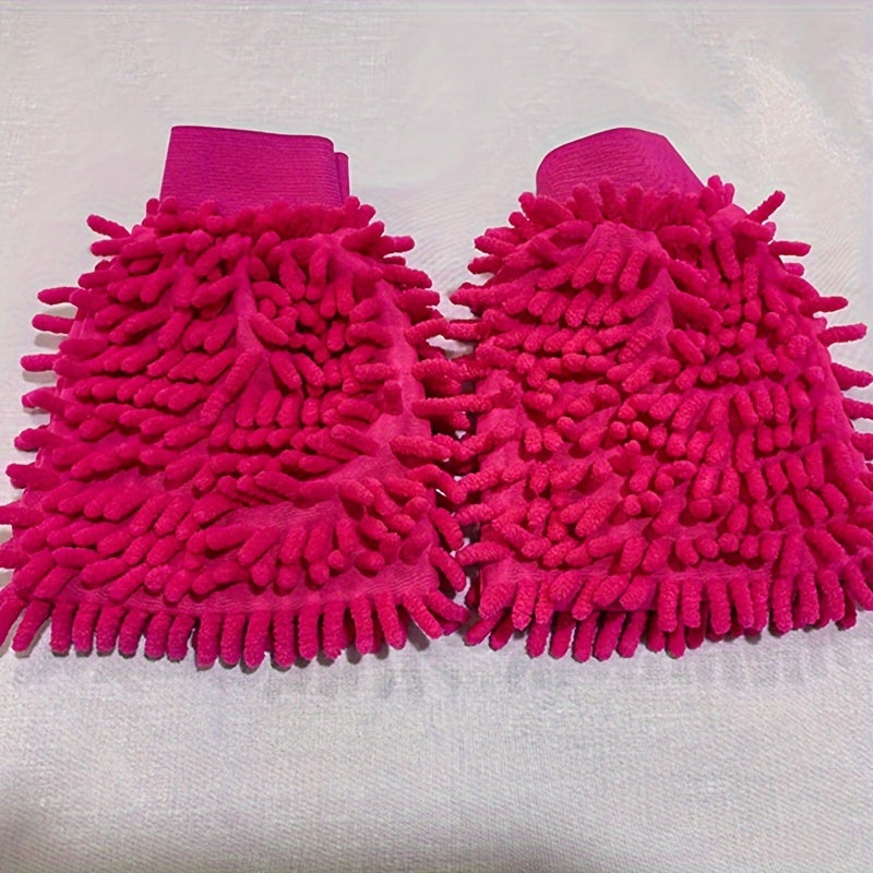 2-Pack Microfiber Car Wash Mitts Double-Sided Soft Cleaning Gloves