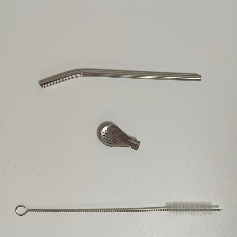 Boronli po'latdan yasalgan ichimlik uchun quvurlar to'plami, cho'tka va filtr bilan, sut choyi va sharbatlar uchun