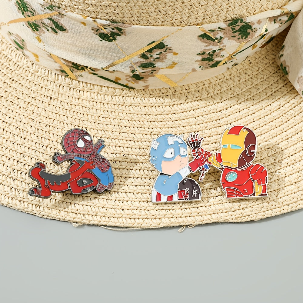 Kattalar va sumkalar uchun Cartoon Character Enamel Pins Deadpool va Iron Man metall belgilari