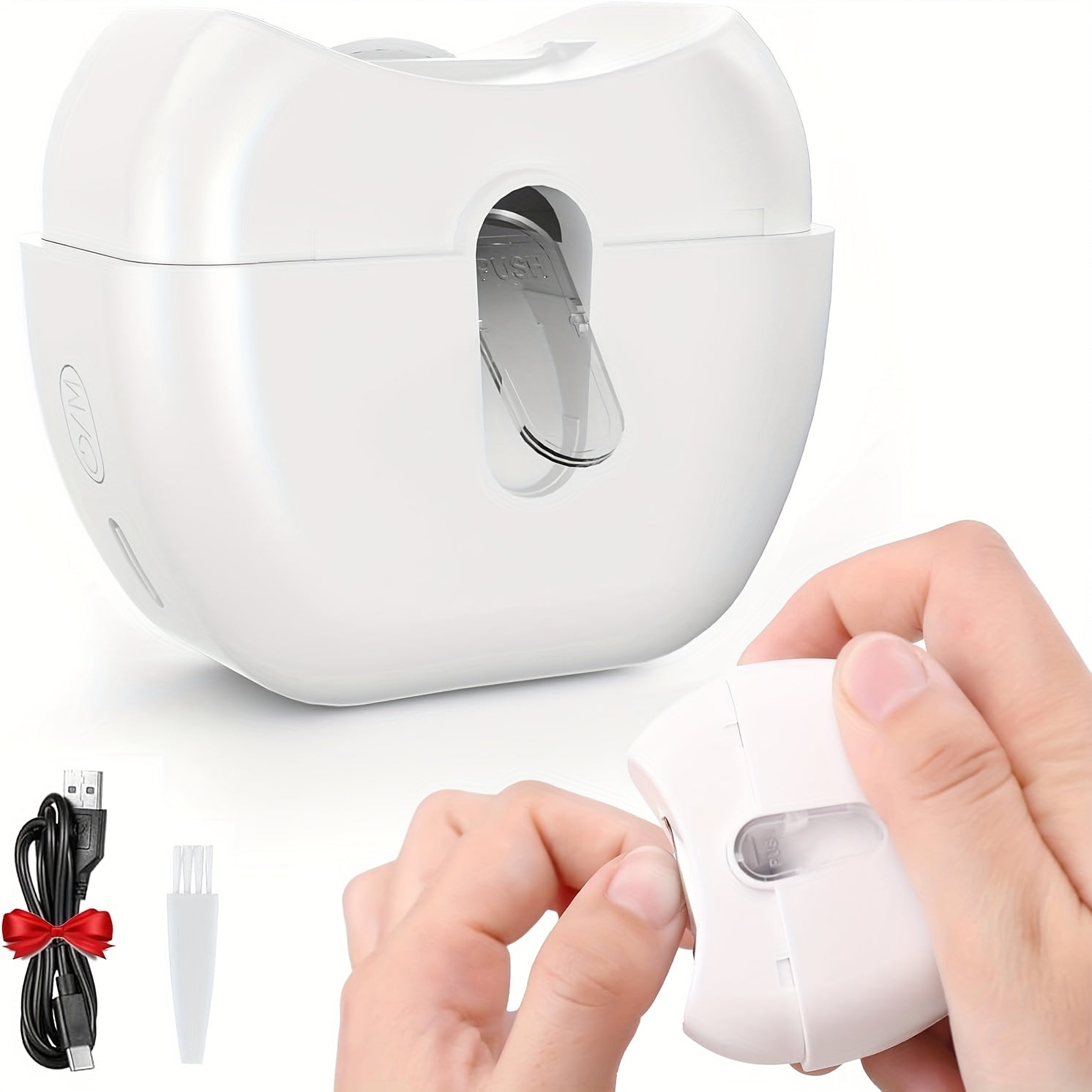 Электрический ножничный для ногтей с LED-подсветкой, перезаряжаемый аккумулятор, инструмент для домашнего ухода