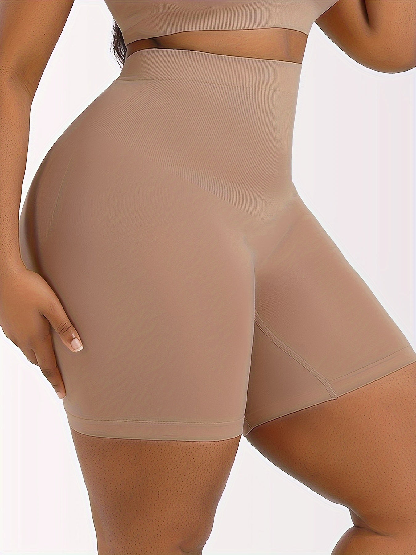 Women's High-Waisted Tummy Control Shapewear Shorts with Buttock Lifting and Leg Shaping