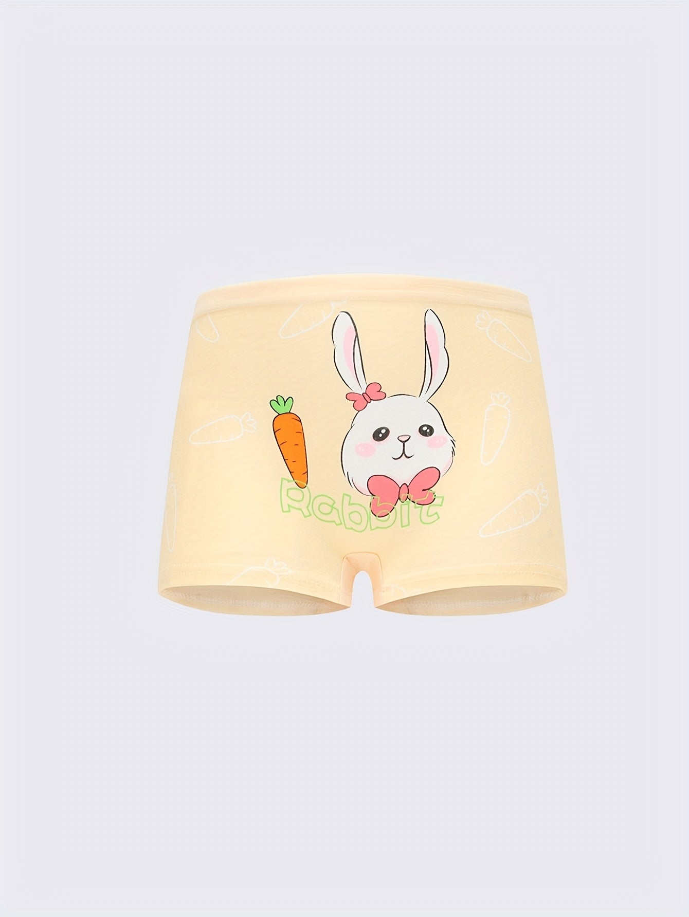 4-Pack Girls Cotton Cartoon Print Boxer Briefs Soft Breathable Medium Stretch Knit Fabric Kids Underwear