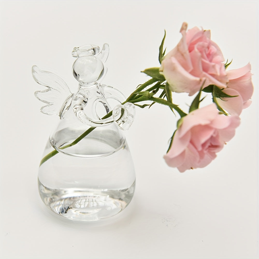 Glass Angel-Shaped Vase for Flowers Dried or Fresh Decorative Home Decor