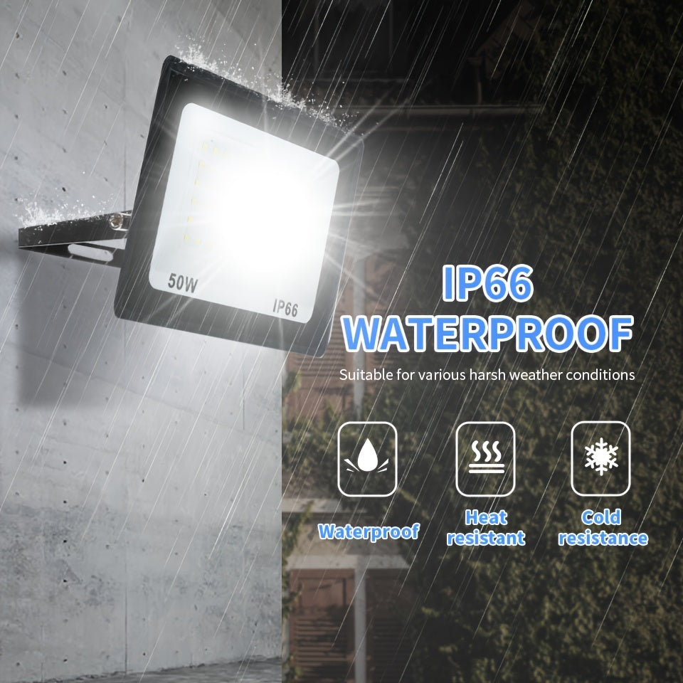 Aluminum LED Floodlight Outdoor Garden Playground Wall Ceiling 10-300W Black