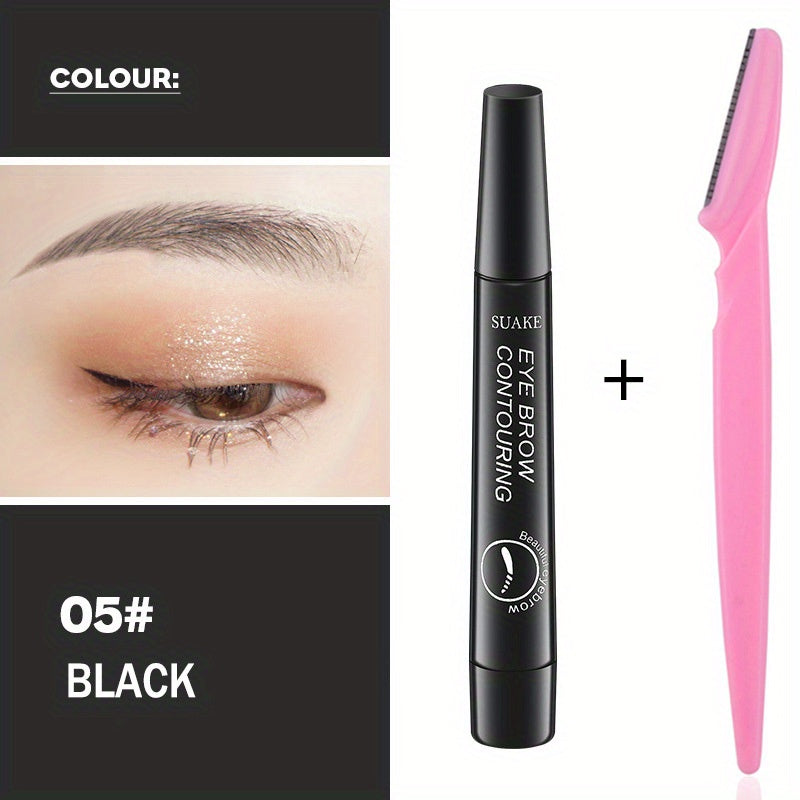 Waterproof Microblading Eyebrow Pencil with Micro-Fork Tip for Natural Makeup