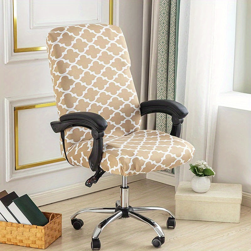 Washable Office Chair Cover with Zipper Soft Anti-Dust Spandex for Desk Chairs