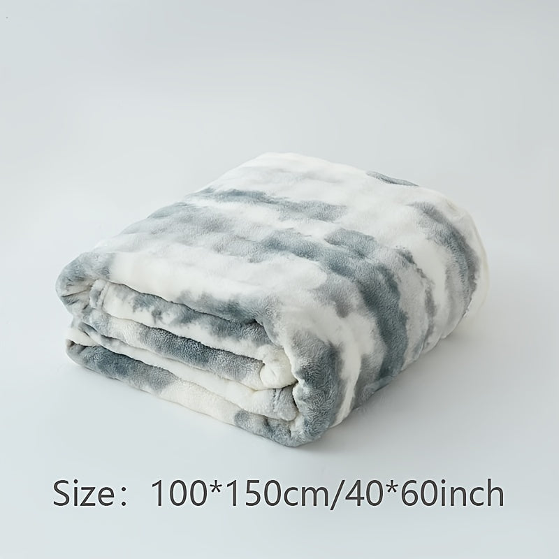 Manta de pelo sintético con estampado tie-dye, suave y reversible, acogedora y cómoda para sofá, cama y sala de estar