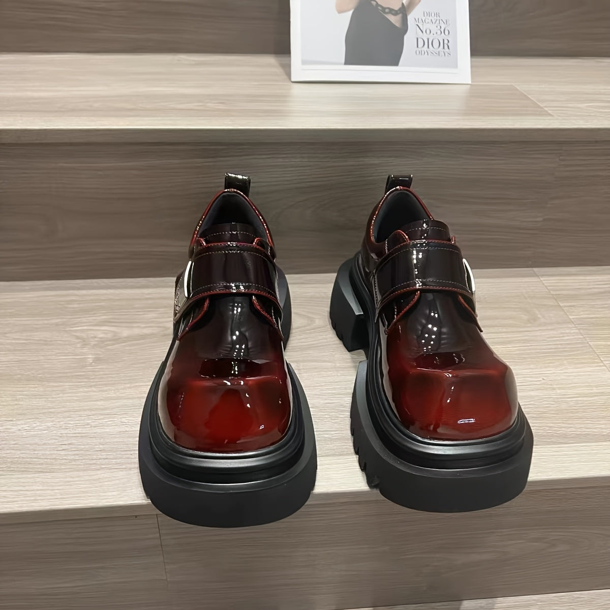 Women's Leather Penny Loafers Thick Sole Height-Increasing Shoes