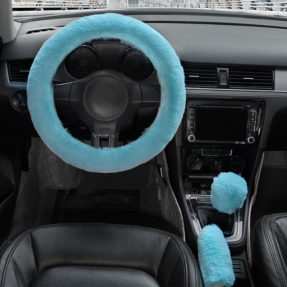 Ayollar uchun qishki jun mo'ynali rul boshqich qo'lqoplari va uzatish qutisi to'plami