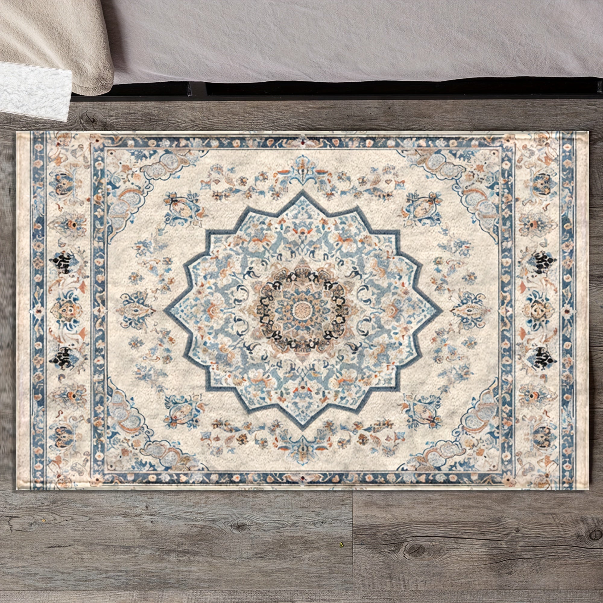 Alfombra de microfibra bohemia antideslizante para cocina, baño y ducha, secado rápido