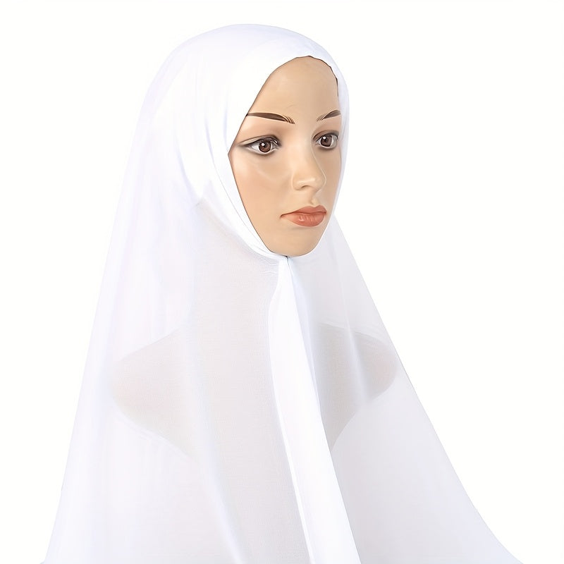Women's Chiffon Instant Hijab with Built-in Undercap Windproof Sun Protection