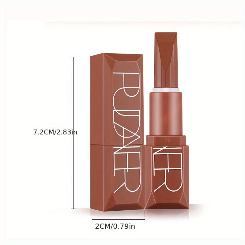 Long-Lasting Waterproof Matte Lipstick for All Skin Types in Red and Brown with Plant Squalane