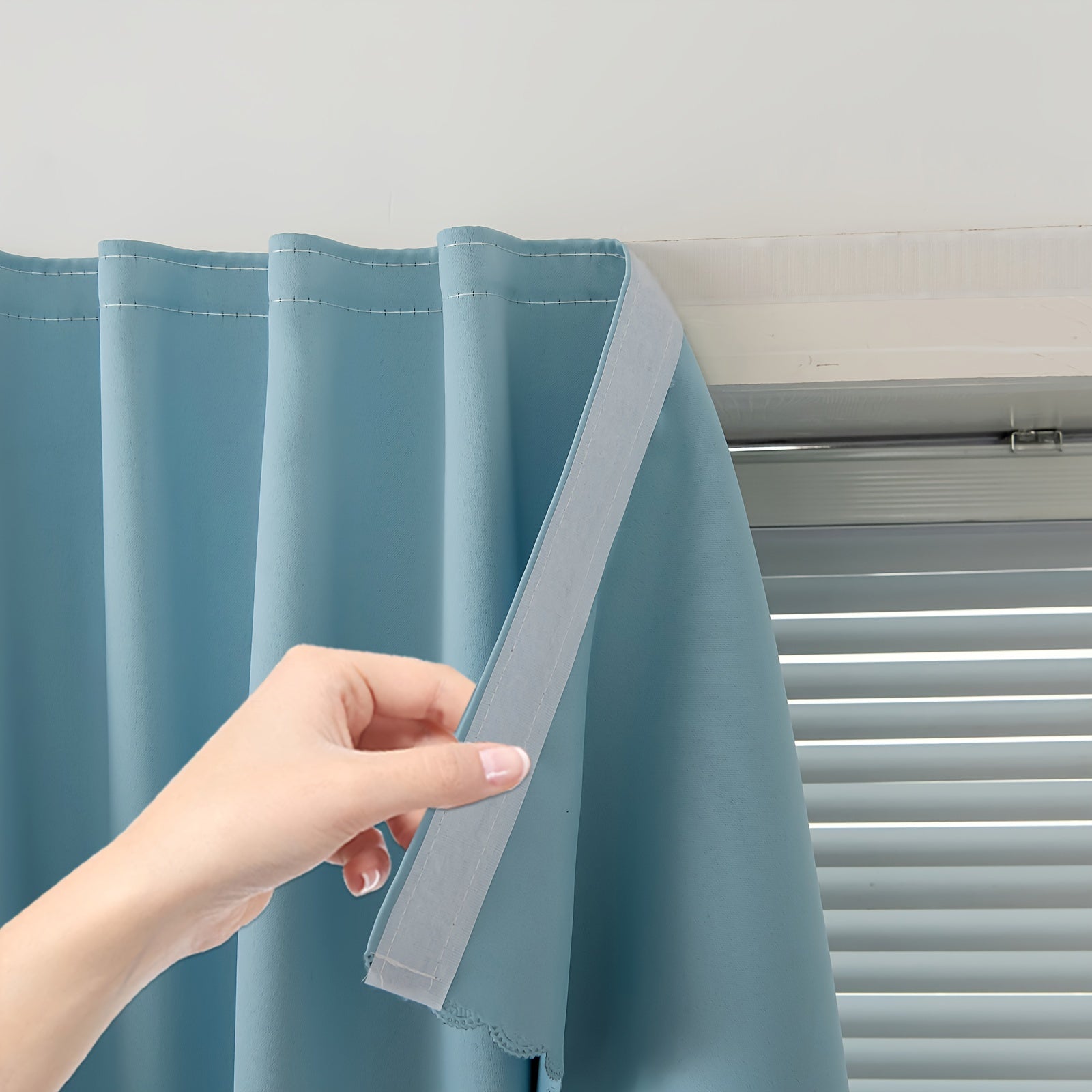 Blackout Portable Adhesive Curtains for Living Room Bedroom Thermal Insulation