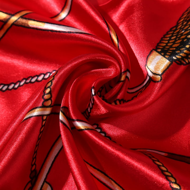 Large Satin Square Scarf Fashion Neck Wrap Lightweight Silk-Like Polyester